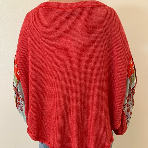 Free People Cherry Red Blossom Shirt - Picture 3 of 7